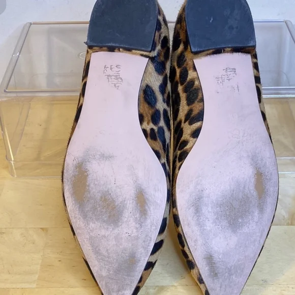 J.CREW Leopard Pointed Toe Flats, Calf Hair - Picture 4 of 10